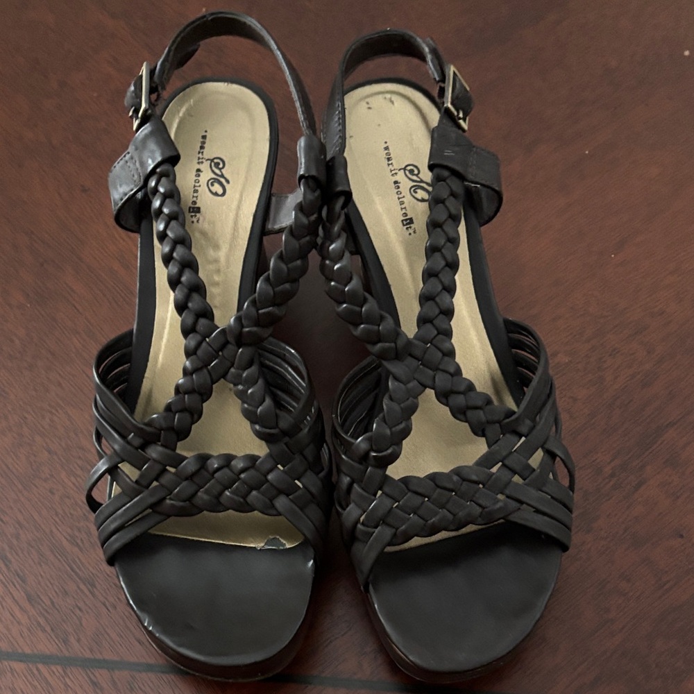 SO Dark Brown Braided Sandals